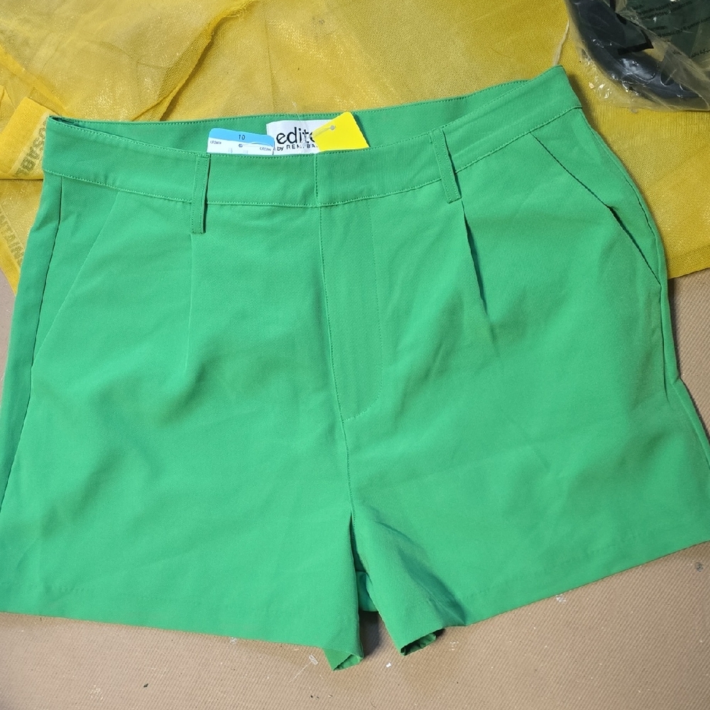 Edited Green High Waist Women's Shorts